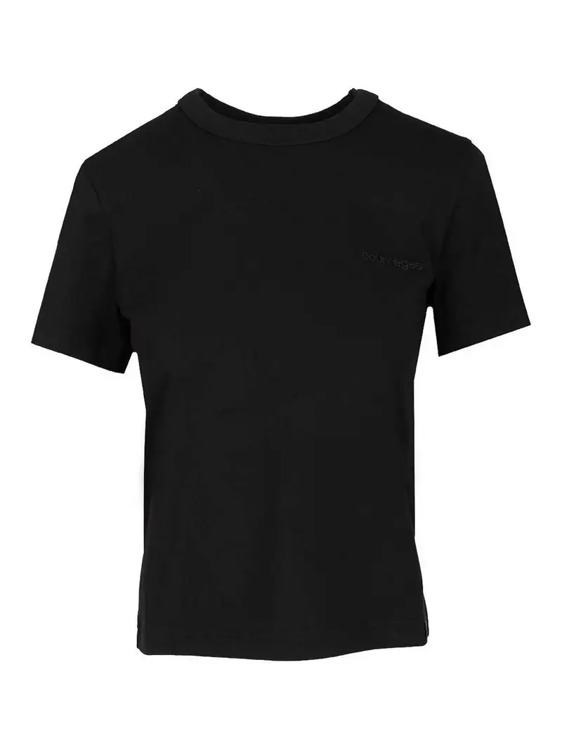 Logo ricamato a maglietta Nero