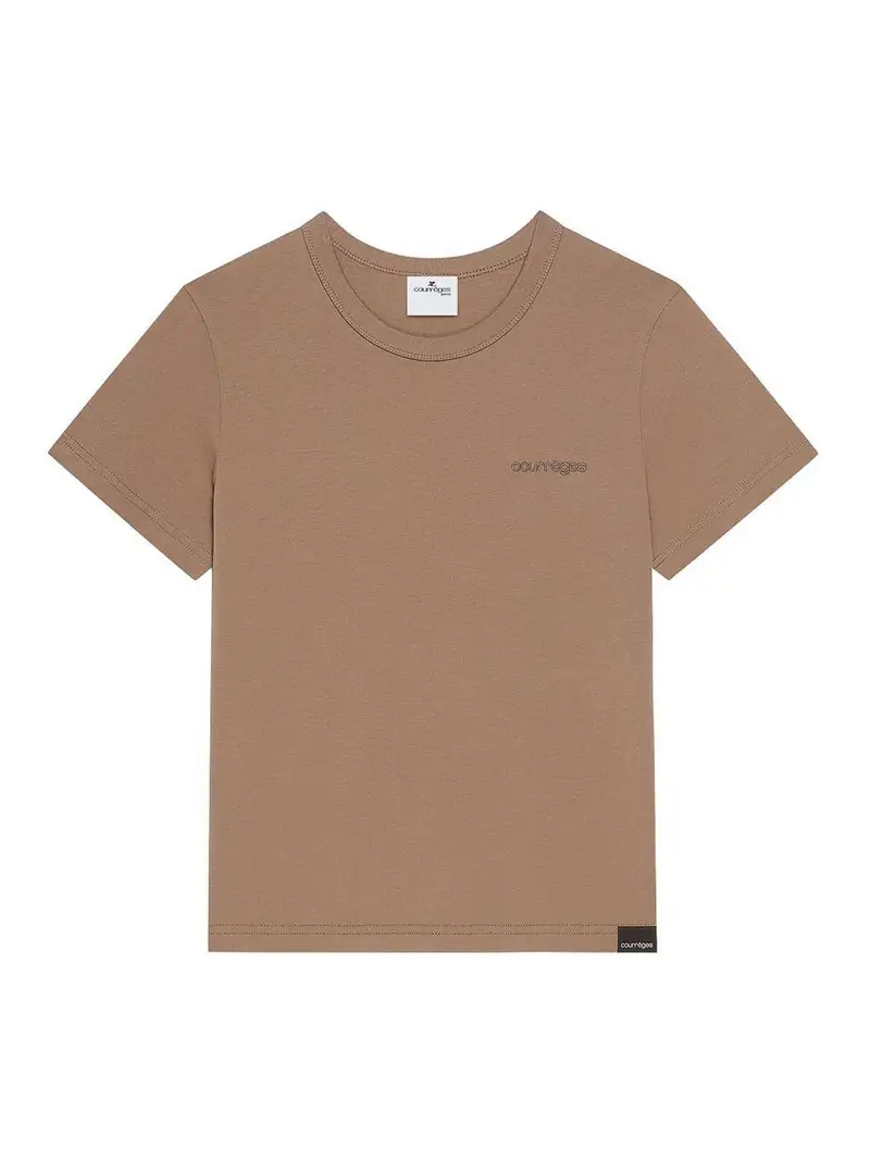 Maglietta ricamata Marrone