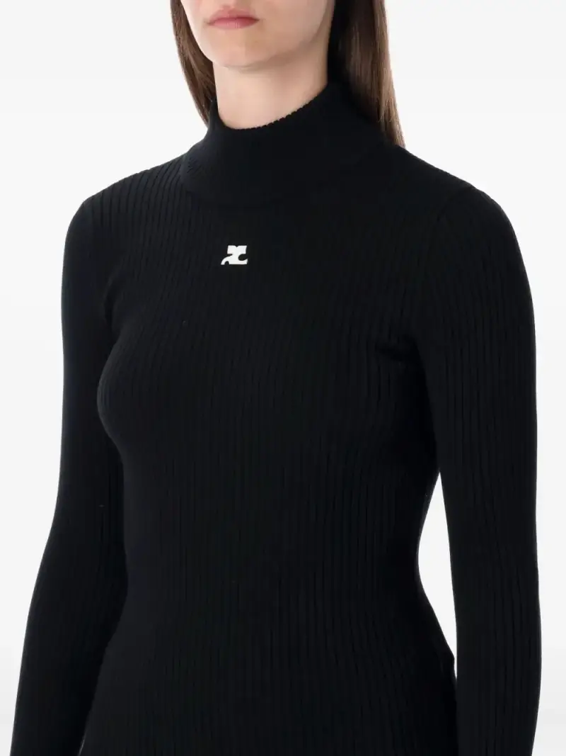 Courrèges - Maglione a Collo Alto NERO miniatura 3