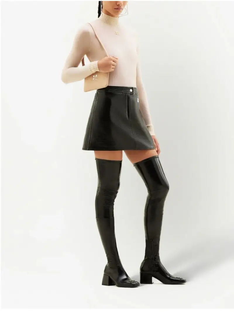 mini gonna Courrèges NERO miniatura 3