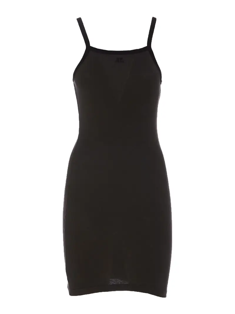 Miniabito con logo a contrasto Nero