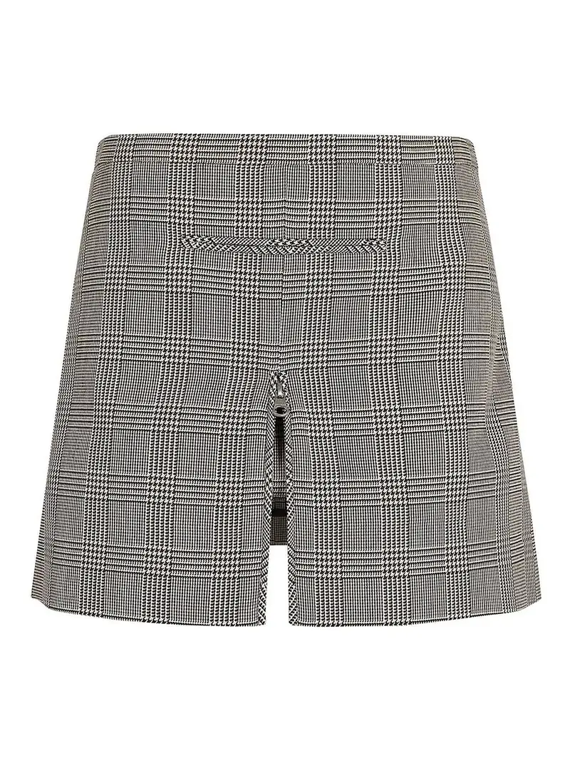 Minigonna sartoriale in Principe di Galles Marrone