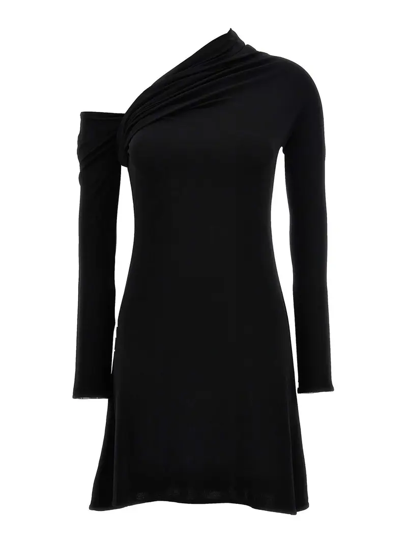 MiniVestito in crÃªpe intrecciato Nero