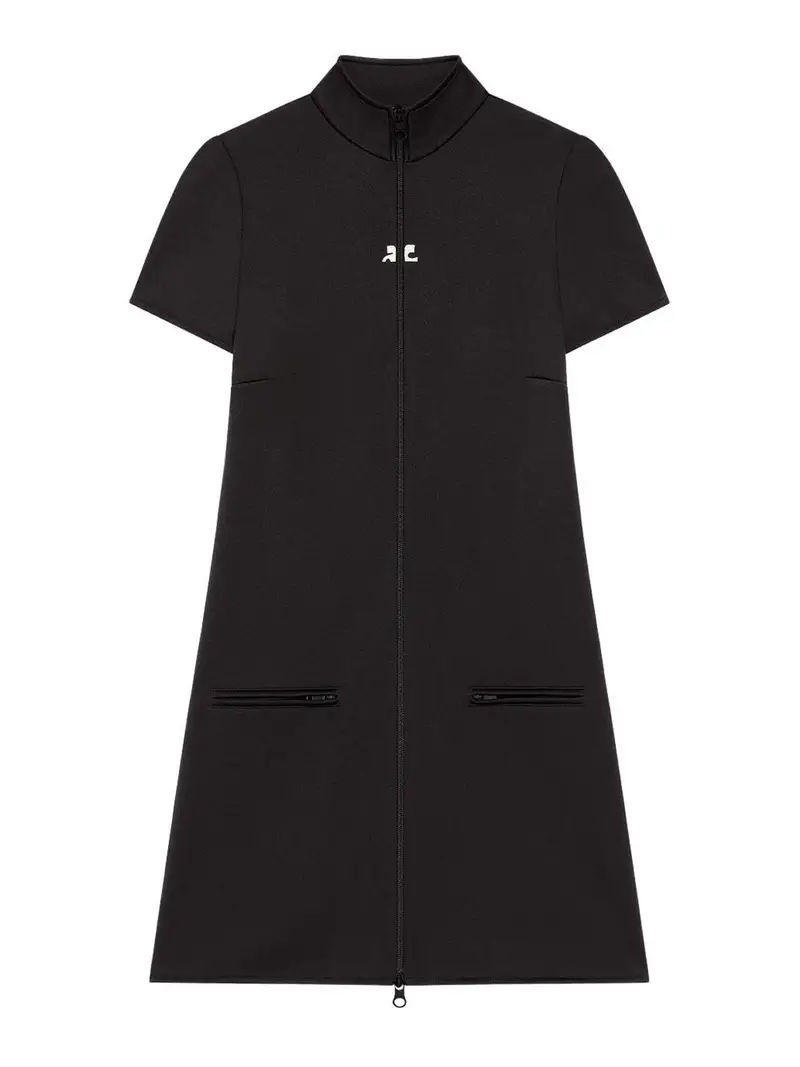 MiniVestito tuta interlock Nero