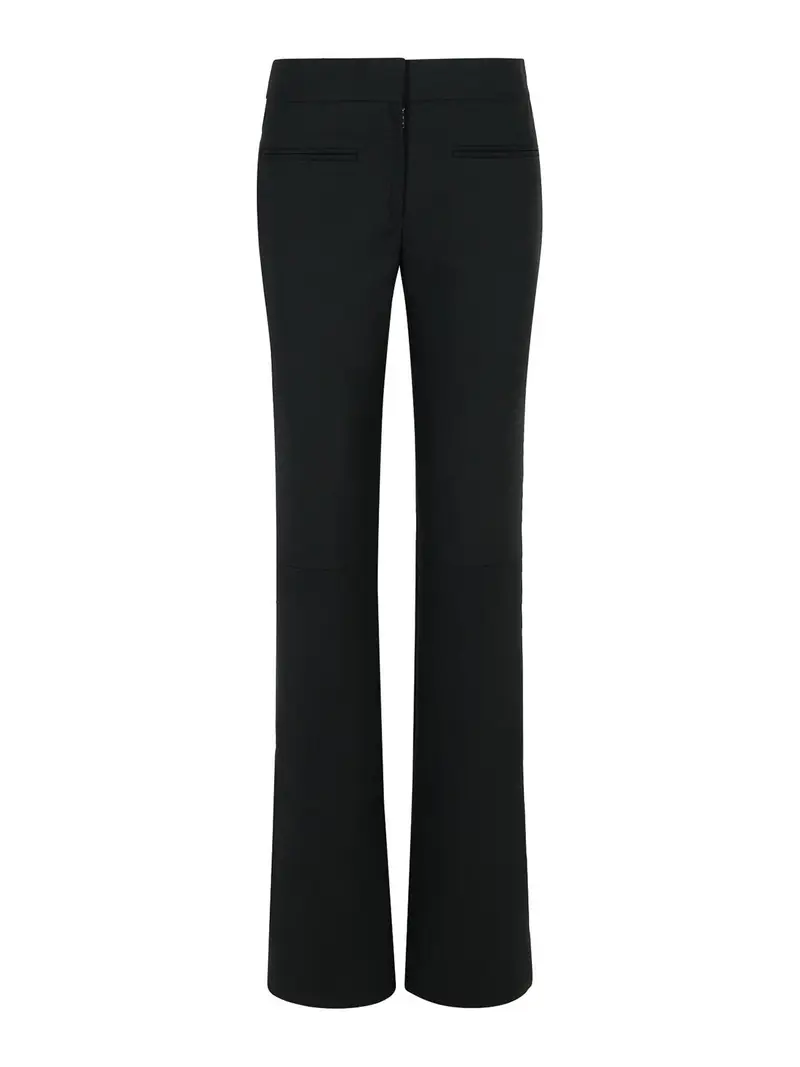 Pantaloni di miscela di lana nera Nero