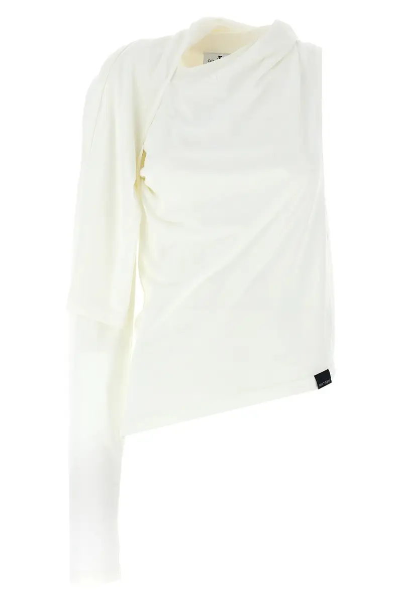 T-Shirt Asymetrique Off The Shoulder Bianco