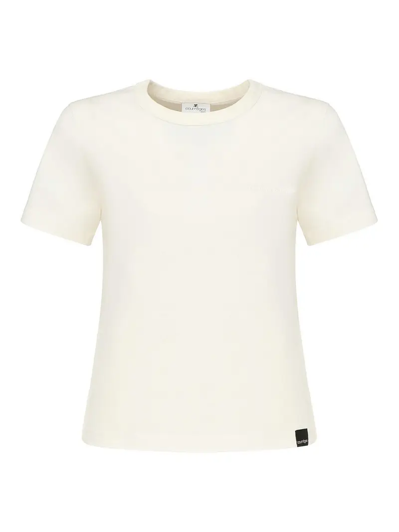 T-shirt con ricamo logo Bianco