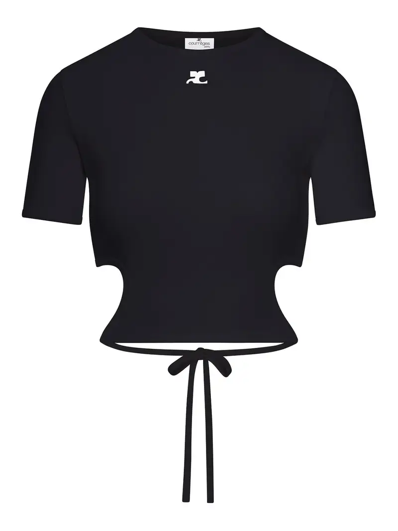 T-shirt cropped Nero