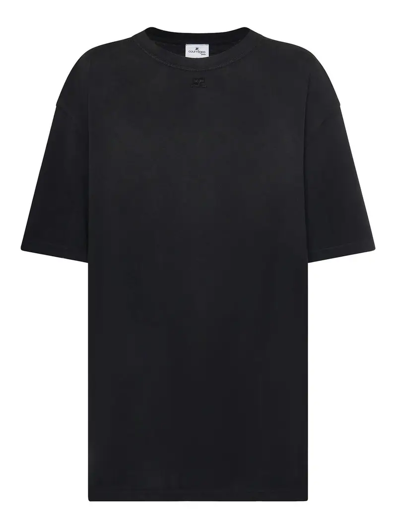 T-shirt in cotone con logo Nero