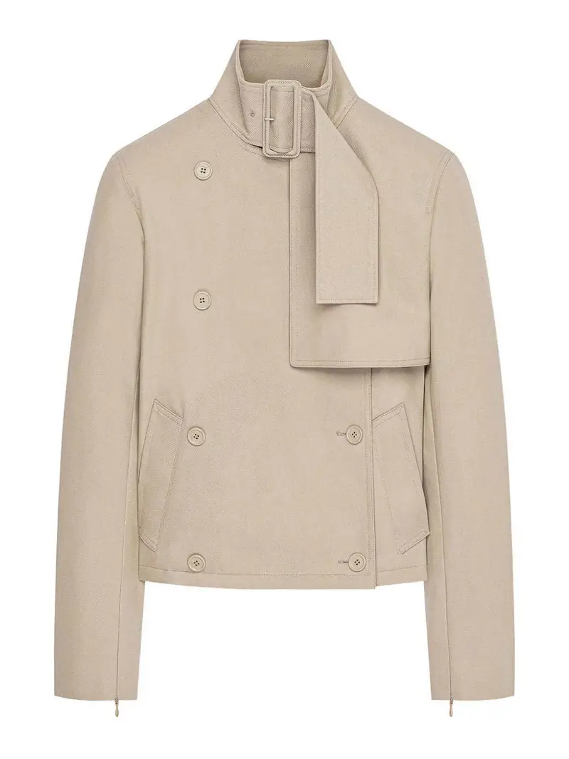 Trench Con Fibbia Beige