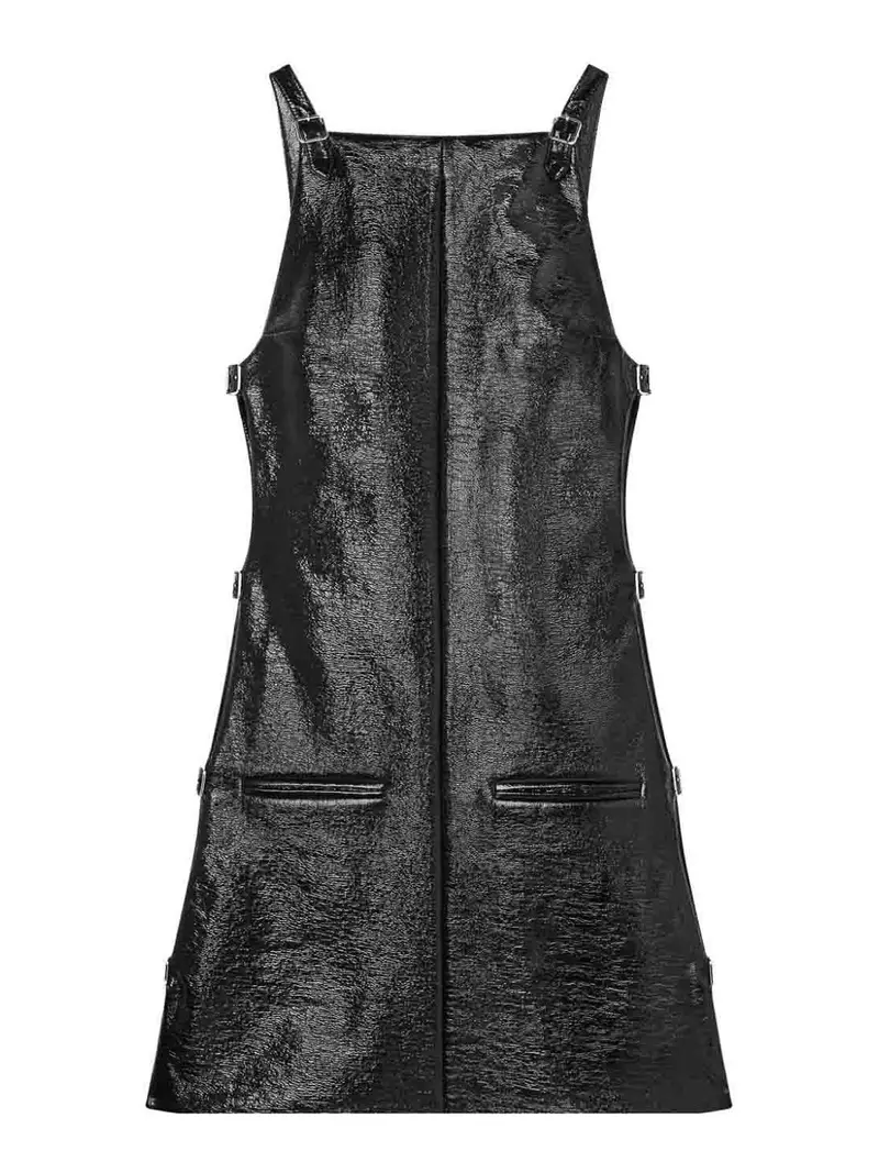 Vestito con spalline nero lucido