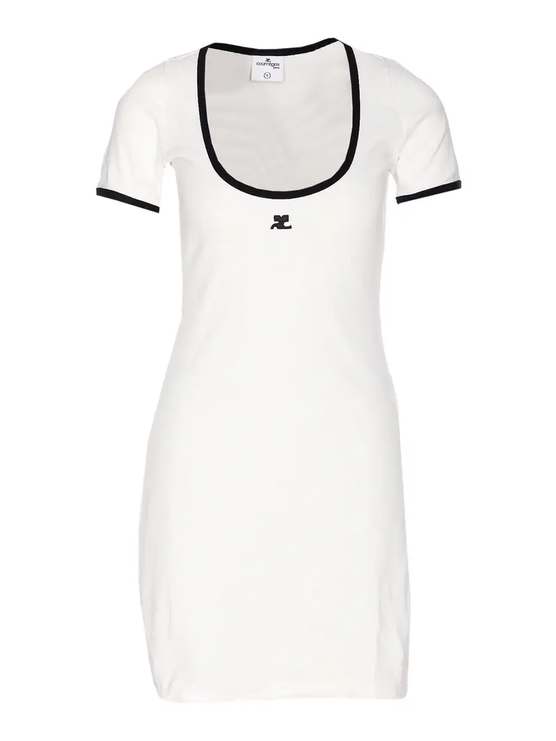 Vestito logo di contrasto olistico Bianco