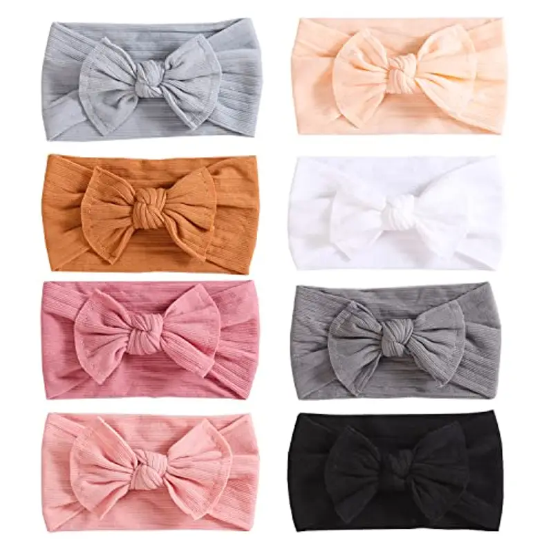 COUXILY Fascia per capelli per bambine con fiocchi, 8 pezzi
