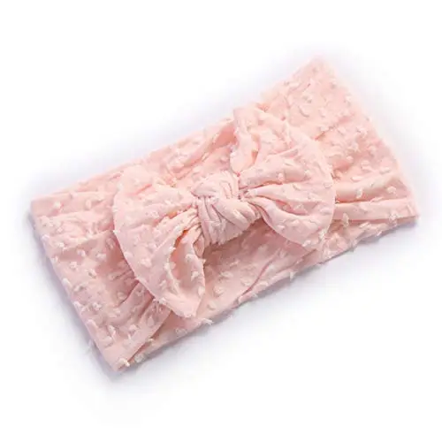 COUXILY Neonate Fasce morbide in cotone Fiocco annodato con fiocco Fascia elastica Solido e stampato Fiocco di colore miniatura 2