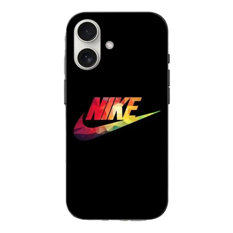 Cover iPhone 16 - Nike - Logo Colorato - Morbida - Nera - Unisex