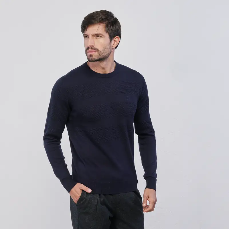 Maglione blu da uomo con logo