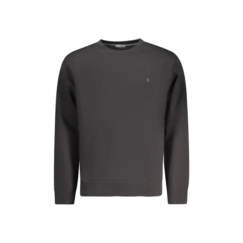 Felpa Maniche Lunghe Uomo Nera Ricamo Nero