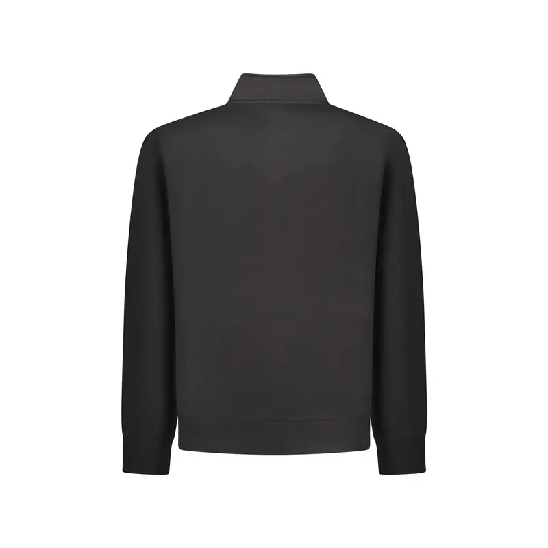 Felpa Maniche Lunghe Uomo Nera Zip Ricamo Nero miniatura 2