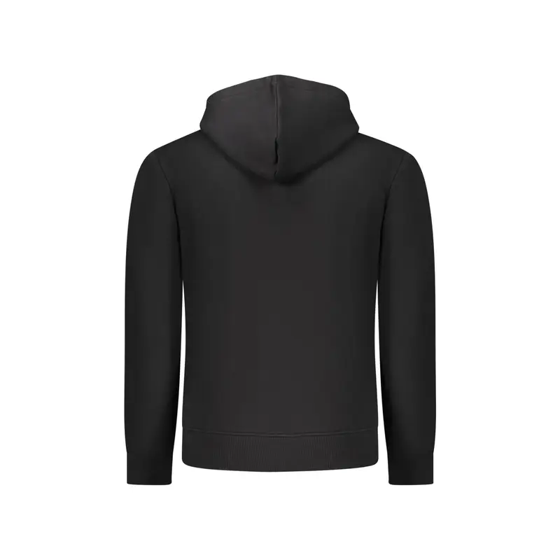 Felpa Maniche Lunghe Uomo Nera Zip Ricamo Nero miniatura 2