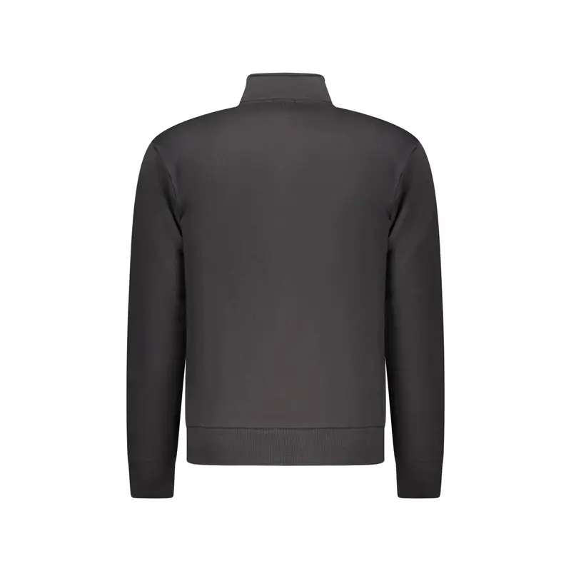 Felpa Maniche Lunghe Uomo Nera Zip Ricamo Nero miniatura 2