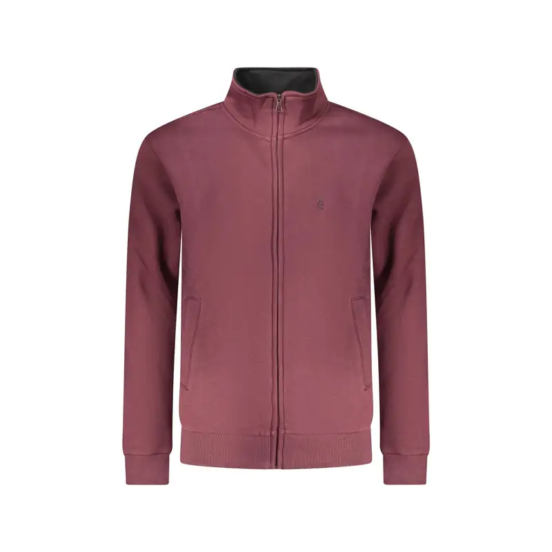 Felpa Maniche Lunghe Uomo Rossa Zip Ricamo Rosso