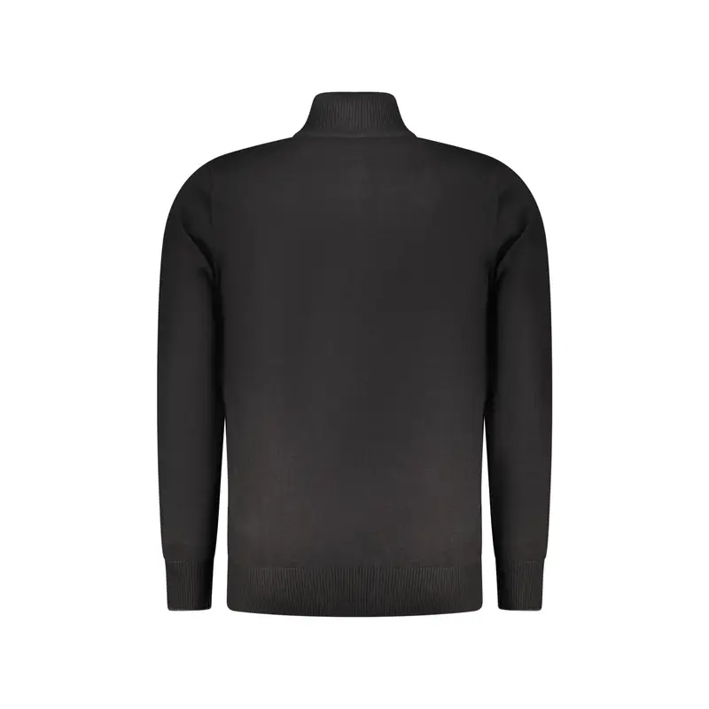 Maglia Uomo Nera Mezza Zip Ricamo Nero miniatura 2