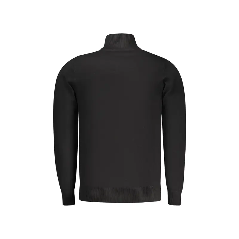 Maglia Uomo Nera Mezzo Zip Ricamo Nero miniatura 2