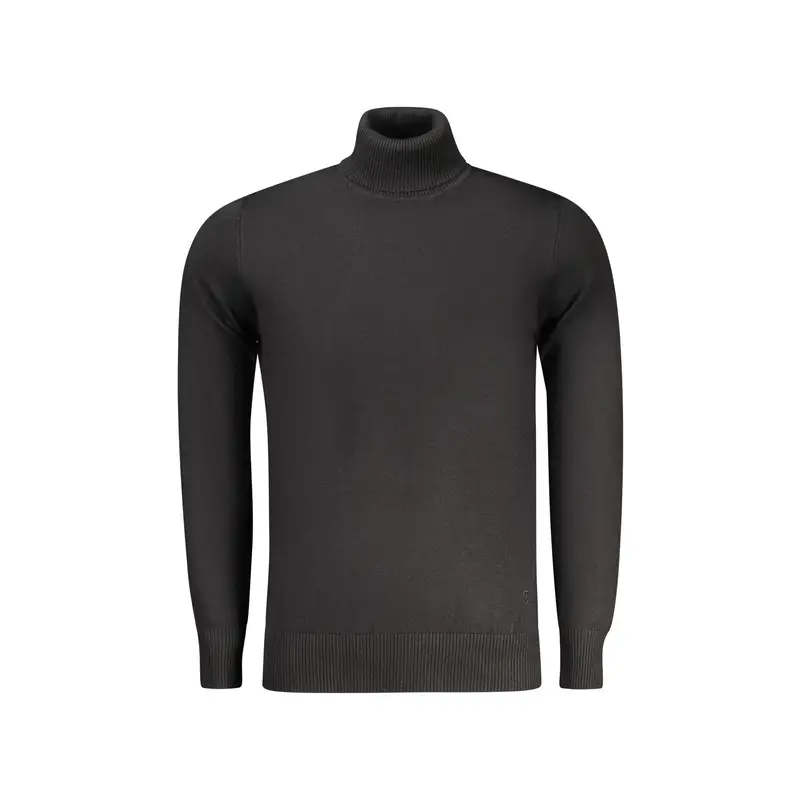 Maglia Uomo Nera Ricamo Logo Nero