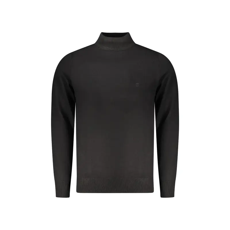 Maglia Uomo Nera Ricamo Logo Nero