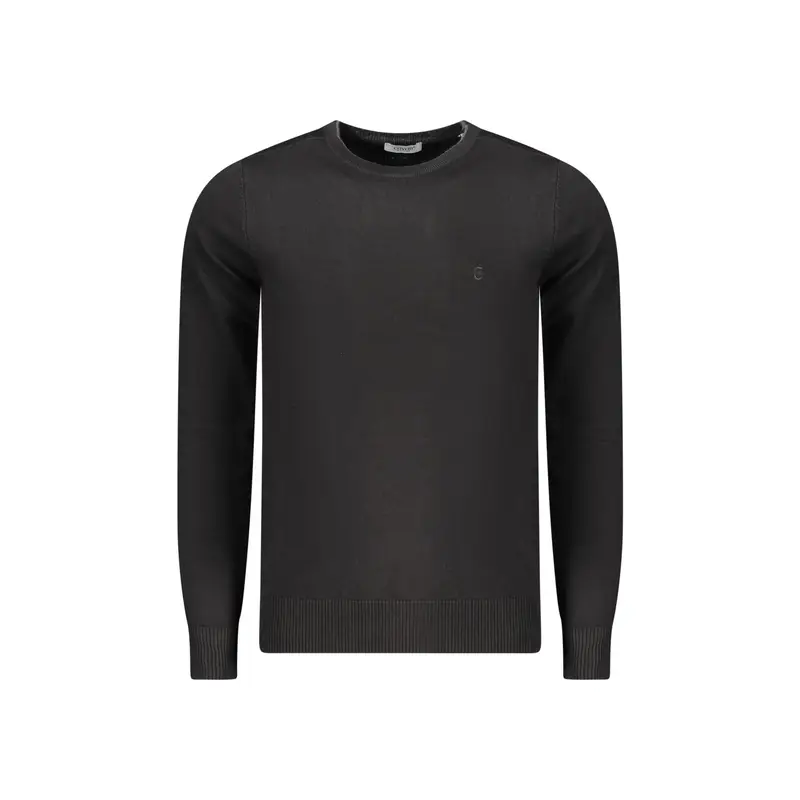 Maglia Uomo Nera Ricamo Nero