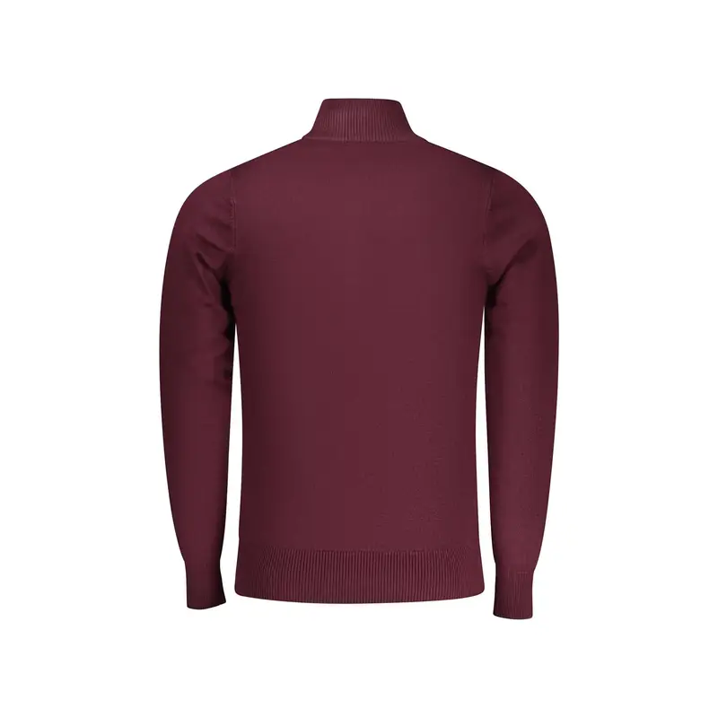 Maglia Uomo Rossa Mezzo Zip Ricamo Rosso miniatura 2