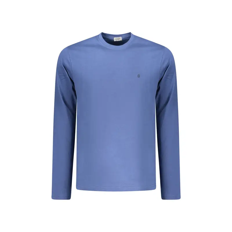 T-Shirt Maniche Lunghe Uomo Blu Ricamo