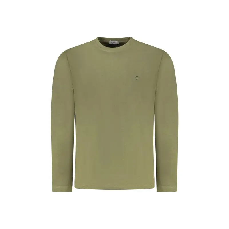 T-Shirt Maniche Lunghe Uomo Verde Ricamo