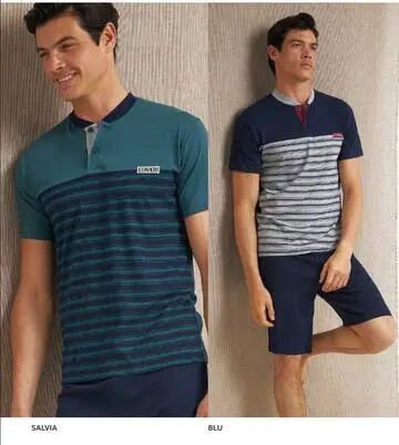 Pigiama uomo corto in jersey di cotone Enrico Coveri EP1170