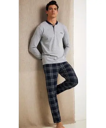 Pigiama uomo lungo in jersey di cotone Enrico Coveri EP1159