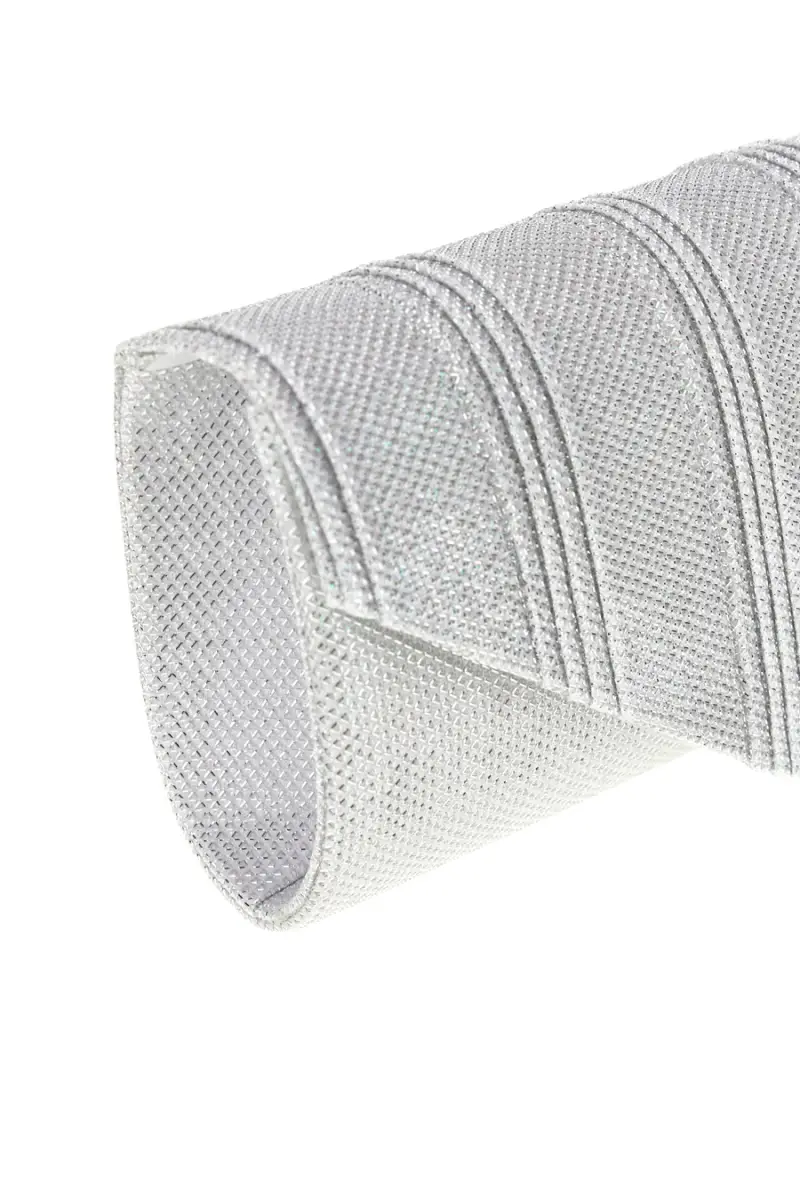 Pochette da sera blu con pieghe e brillantini COVERI COLLECTION SERA 099 [ARGENTO] miniatura 2