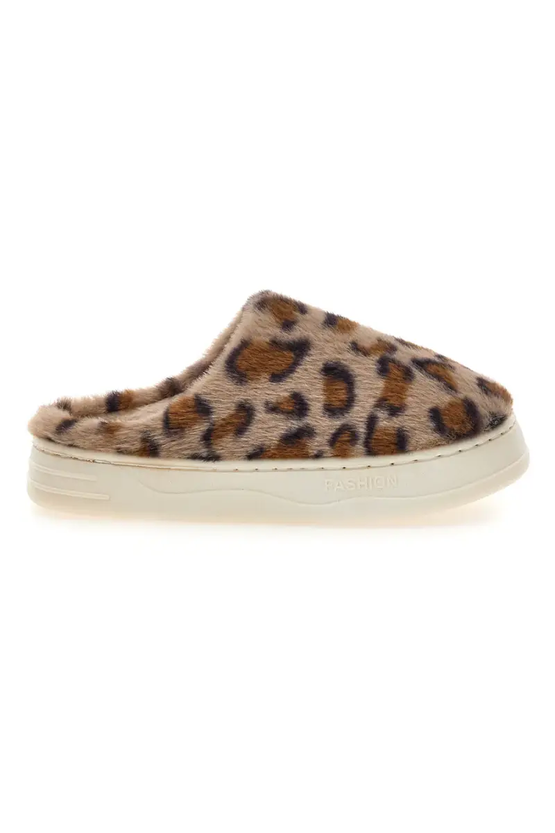 Ciabatte leopardate in pelliccia sintetica Coveri World 25805 [LEOPARD]