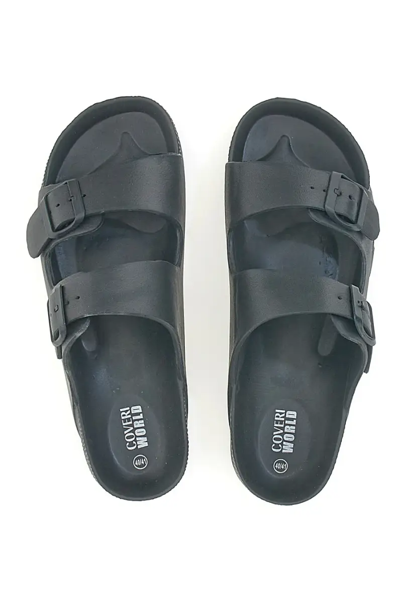 Ciabatte nere con doppia fascia COVERI WORLD UCW07 [NERO] miniatura 2