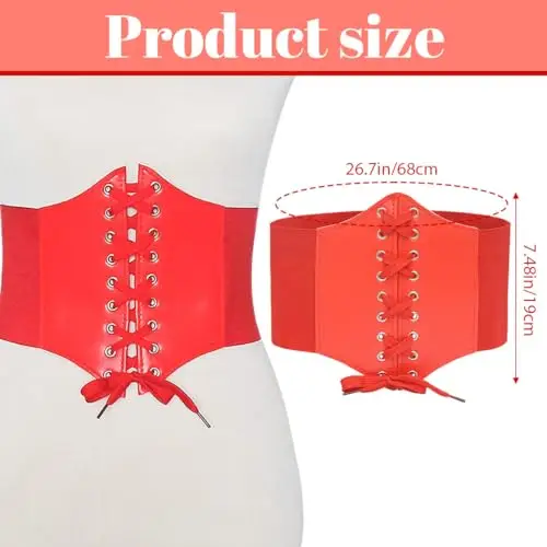 COYUN 1 pcs Corsetto Rosso pirata da donna, Corset cintura, costume da Halloween, corsettos pirata per donne, abito da miniatura 2