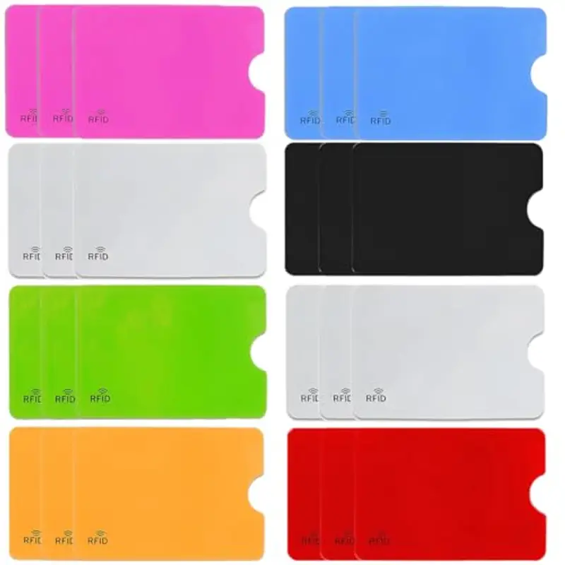 COYUN 24 pezzi Porta-carte Colorato, Blocco Di Protezione RFID, Blocco RFID Maniche per Carte di Credito Set Protezione per Carte di Identità Donne Uomini, Protezione Antifurto Per Carte Di Credito