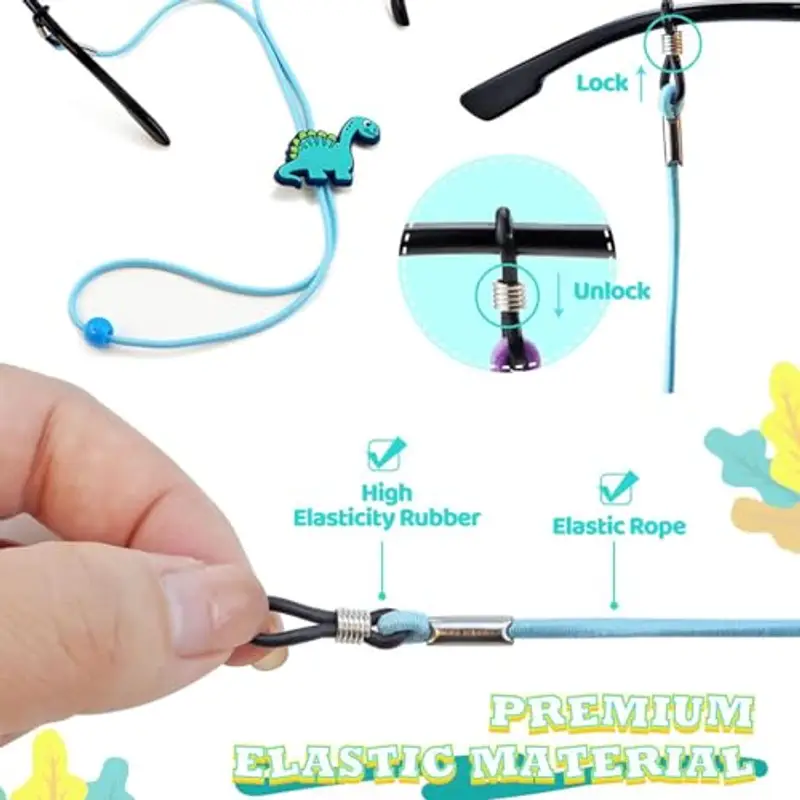 COYUN 4 Pezzi Ragazzo e Ragazza Cordino per Occhiali, Regolabile Fermo per Occhiali Mascherine Laccetto Occhiali, Laccetto Occhiali, Cordino per Occhiali per Sport da Corsa attività all'aperto miniatura 3