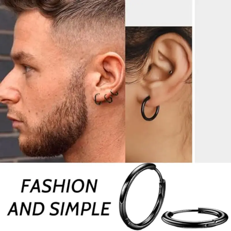 COYUN Orecchini Uomo Nero 1597107 miniatura 2