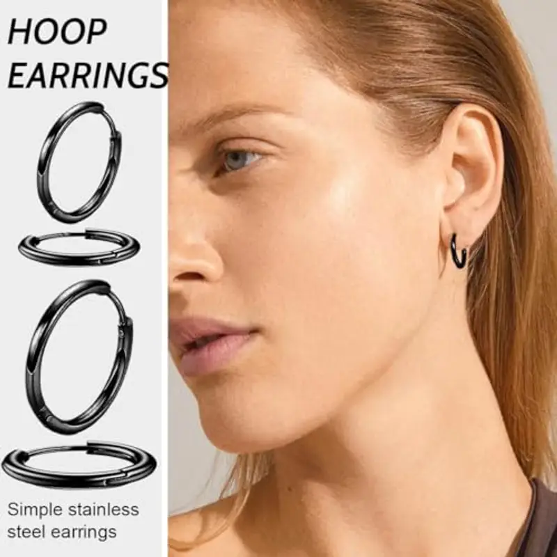 COYUN Orecchini Uomo Nero 1597107 miniatura 3