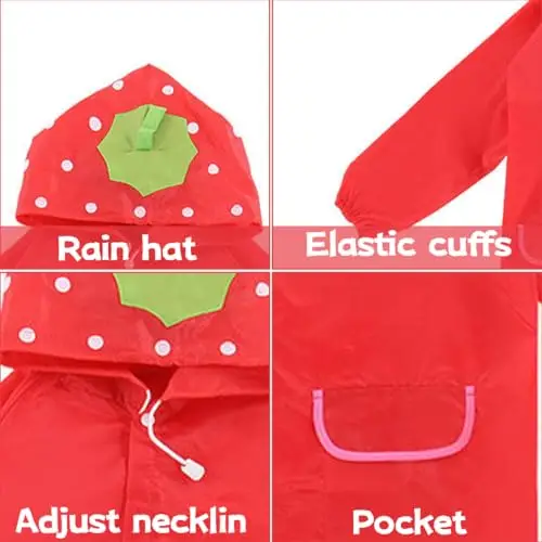 COYUN Poncho Antipioggia Bambino, Mantella Antipioggia Bambino, Poncho Impermeabile Bambino, Bambini Impermeabile miniatura 3