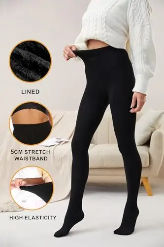 CozyWow Collant termici da donna, Nero, S miniatura 3