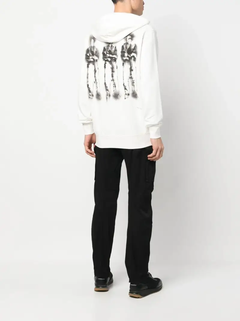 Felpa bianca stampa retro Bianco miniatura 3