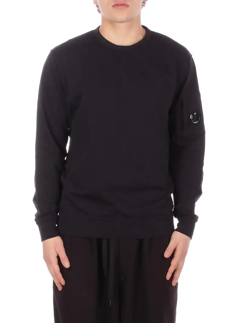 Felpa Uomo CP COMPANY Black Light fleece crewneck sweatshi