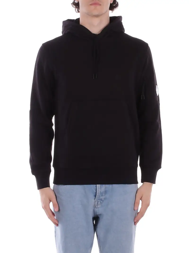 Felpa Uomo CP COMPANY Black Sweatshirt sweat hooded in dia