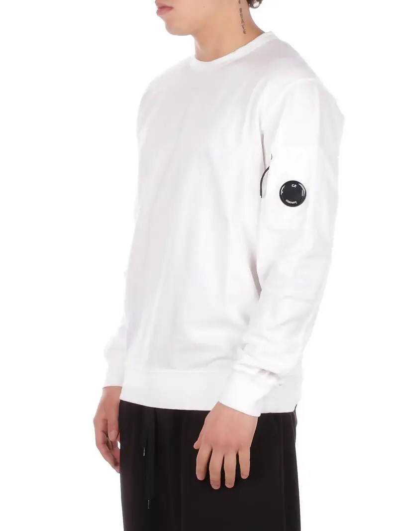 Felpa Uomo CP COMPANY Gauze white Light fleece crewneck sweatshi miniatura 2