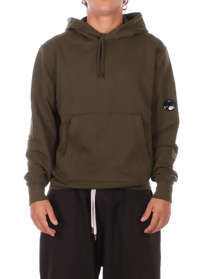 Felpa Uomo CP COMPANY Ivy green Sweatshirt sweat hooded in dia